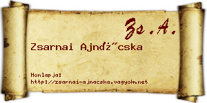 Zsarnai Ajnácska névjegykártya